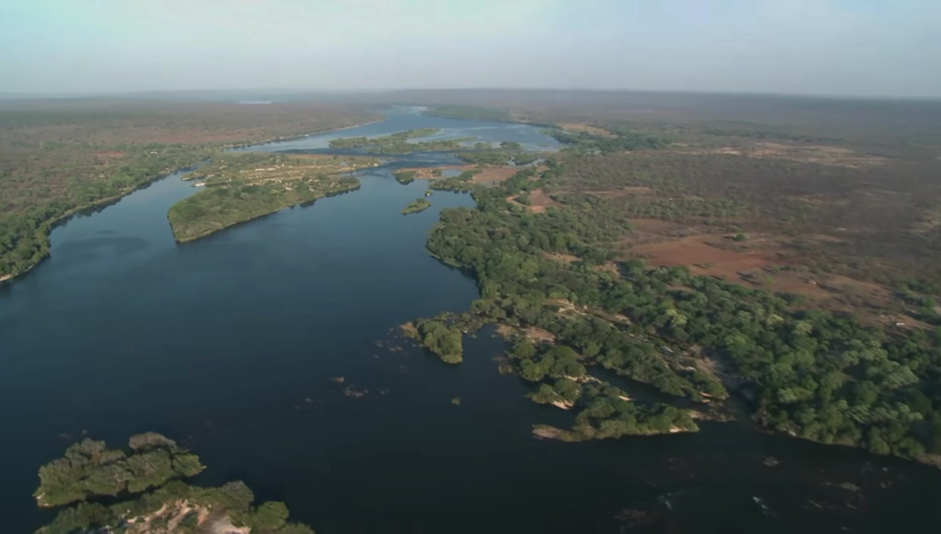 Aerial view of the Zambezi River